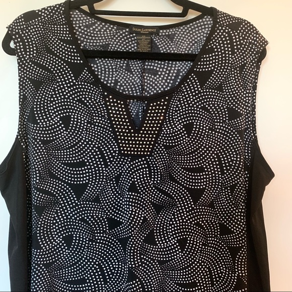 Womens Plus Size Susan Lawrence Black & White Tank Top 2x - Picture 2 of 12
